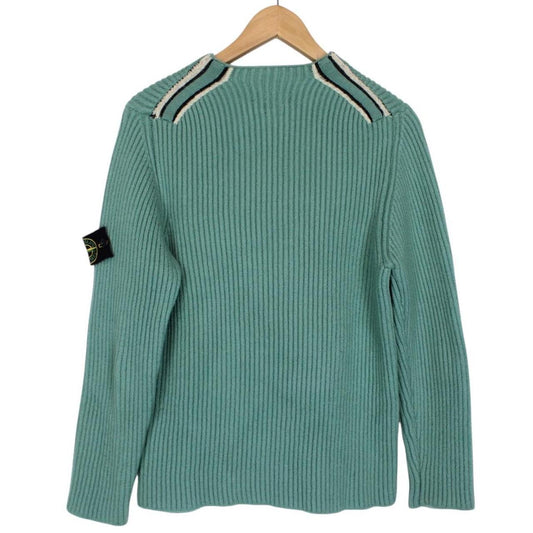 Vintage Stone Island AW 2005 Green Ribbed Wool Knit Jumper