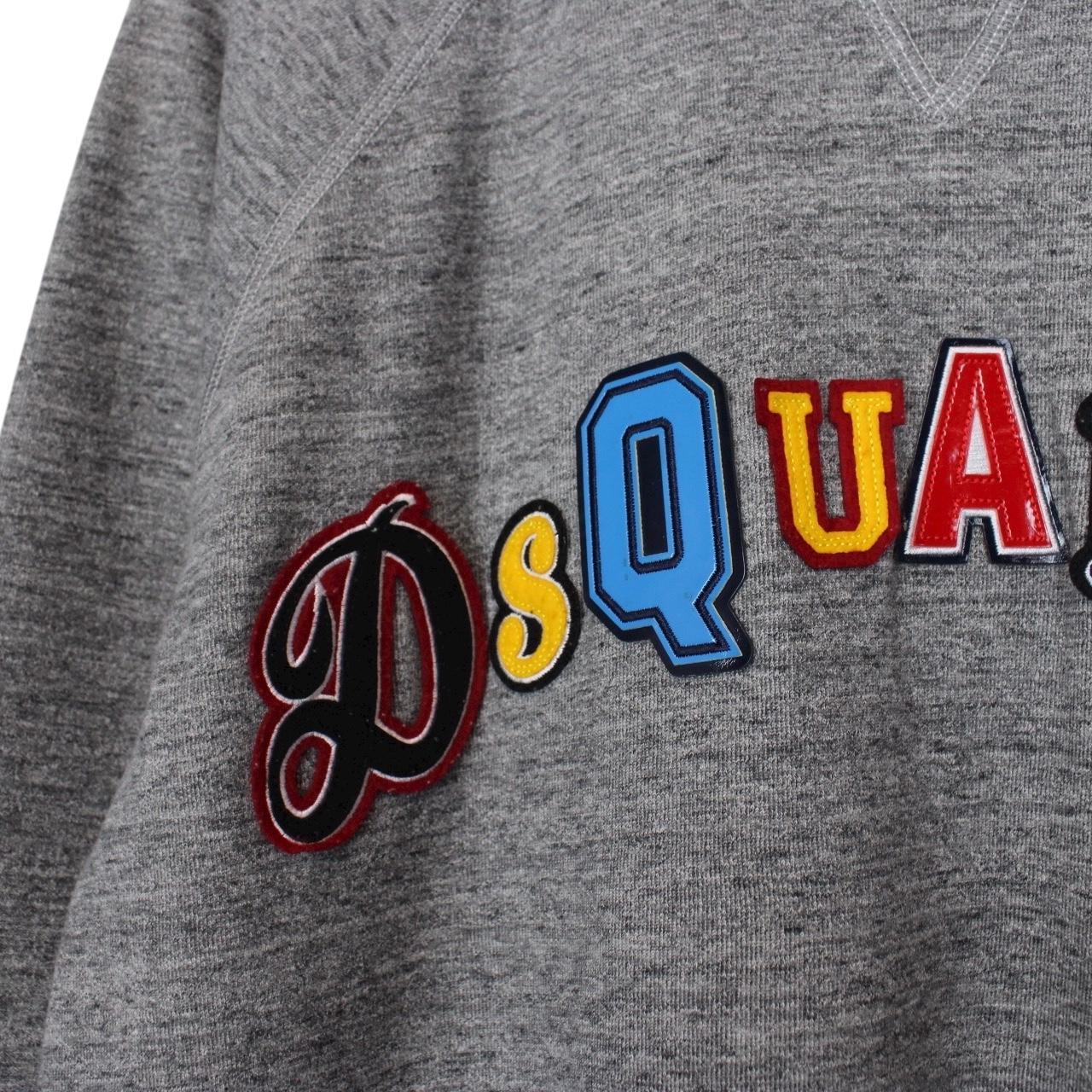 Dsquared2 Grey and Multicoloured Patch Logo Sweatshirt Jumper