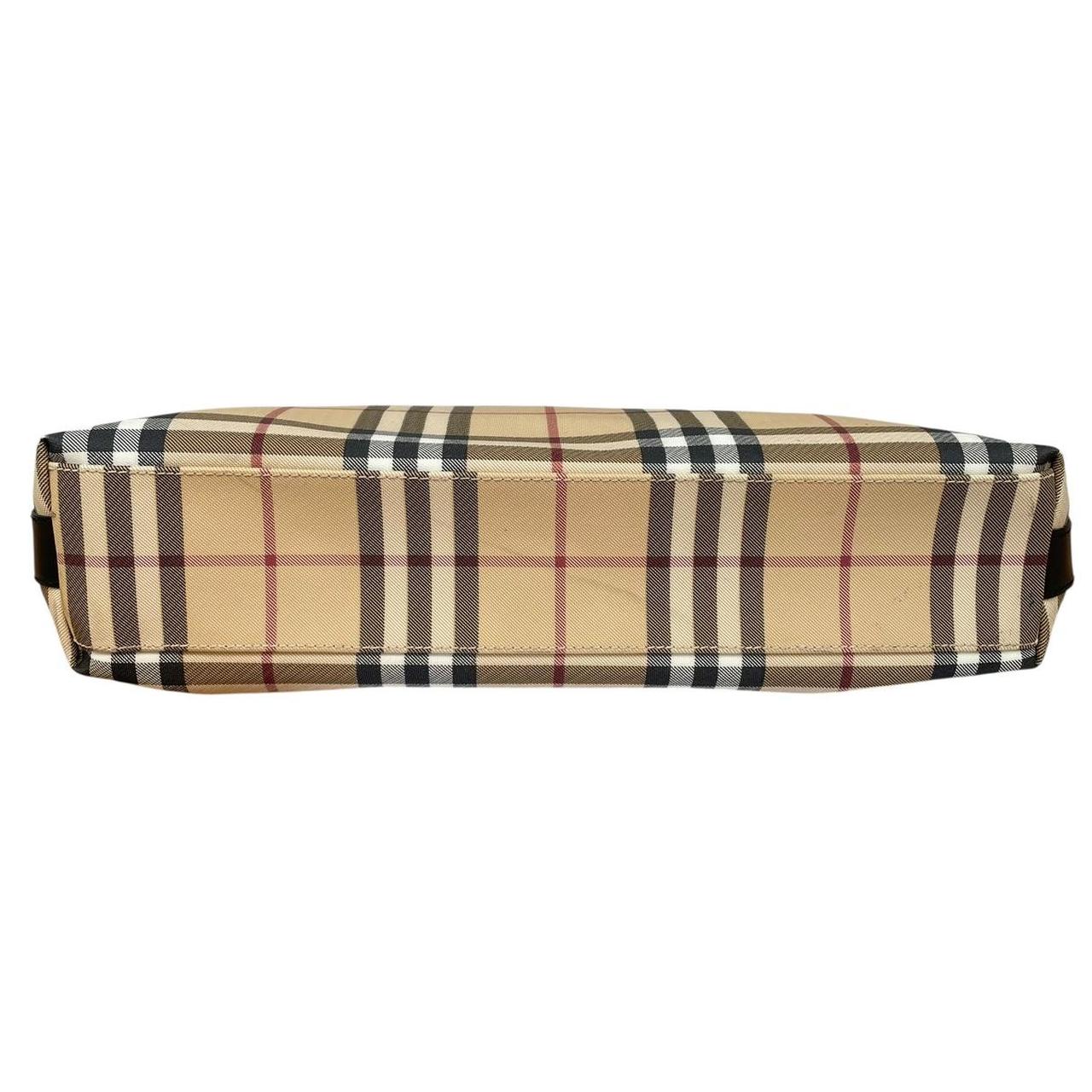 Burberry London Beige and Black Nova Check Coated Canvas Shoulder Bag