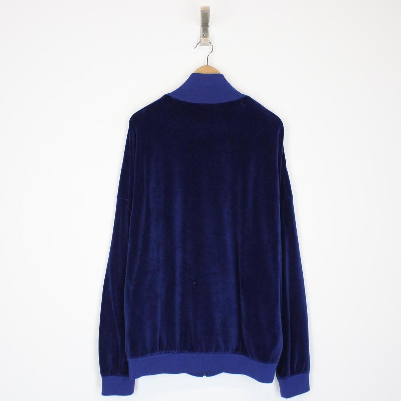 Gucci Red and Blue Logo Patch Full Zip Velour Track Jacket