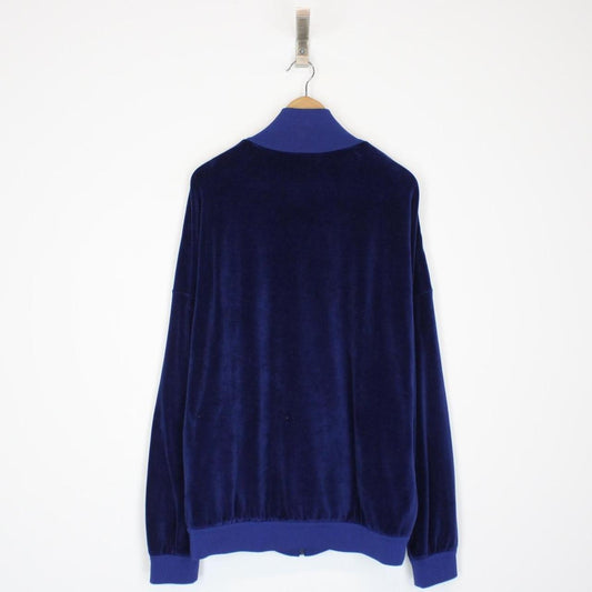 Gucci Red and Blue Logo Patch Full Zip Velour Track Jacket