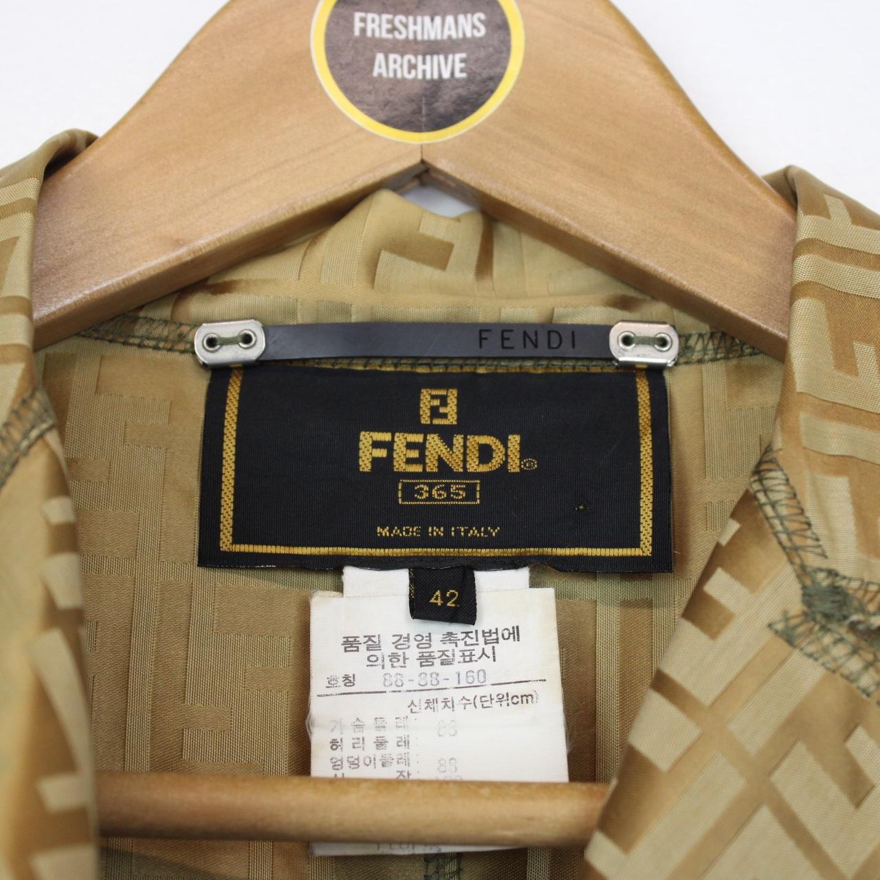 Vintage 90s Fendi Gold Zucca Monogram Nylon Coat