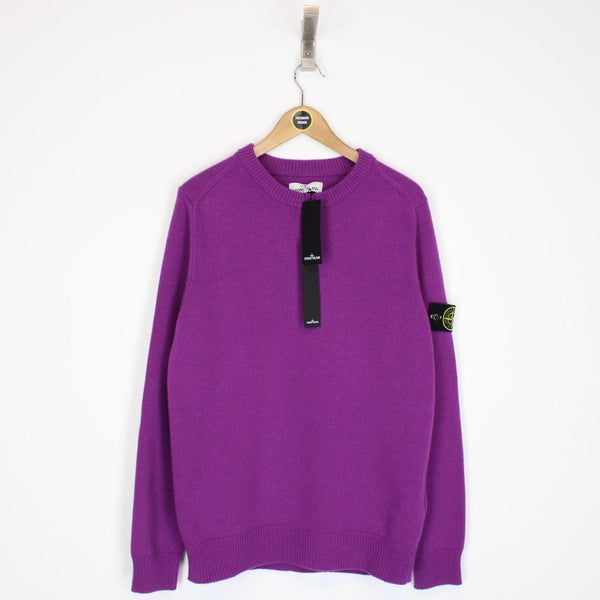 Stone Island AW 2021 Magenta Purple Wool Knit Jumper