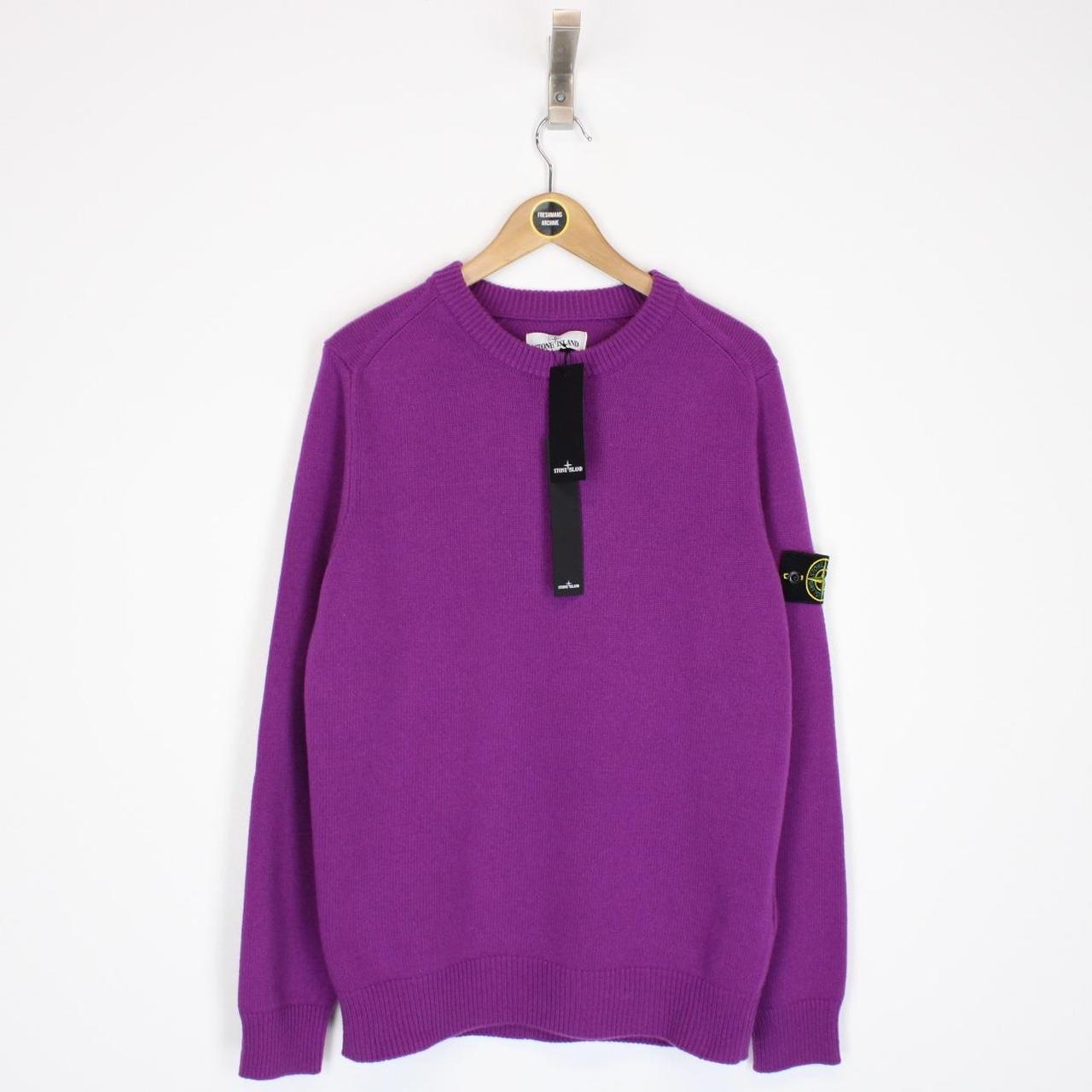 Stone Island AW 2021 Magenta Purple Wool Knit Jumper