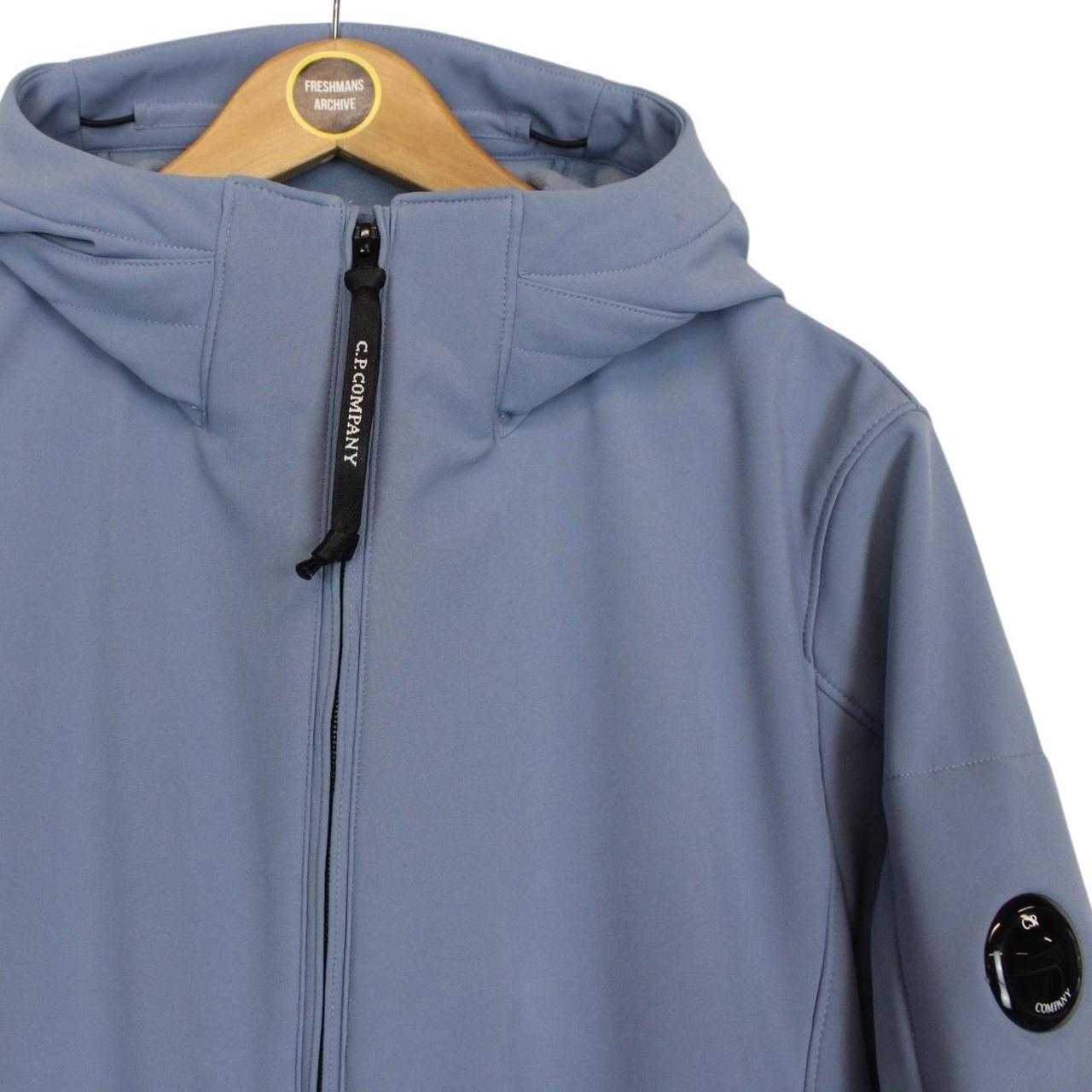 CP Company Blue Soft Shell R Full Zip Goggle Hooded Jacket