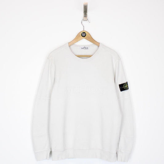 Stone Island AW 2018 Beige Cotton Logo Embroidered Sweatshirt Jumper