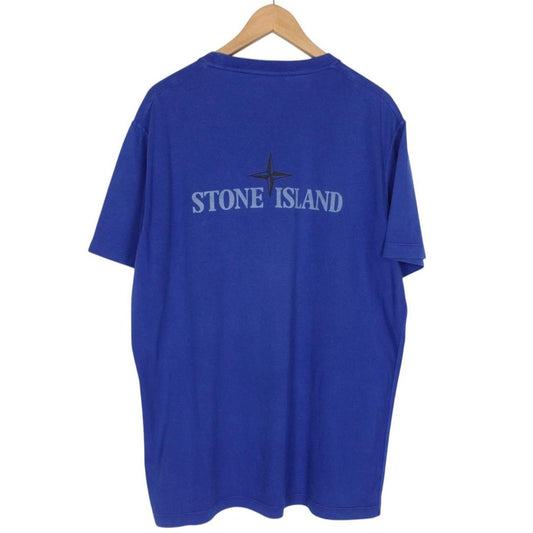 Stone Island Blue Short Sleeve Cotton Logo Print T-Shirt