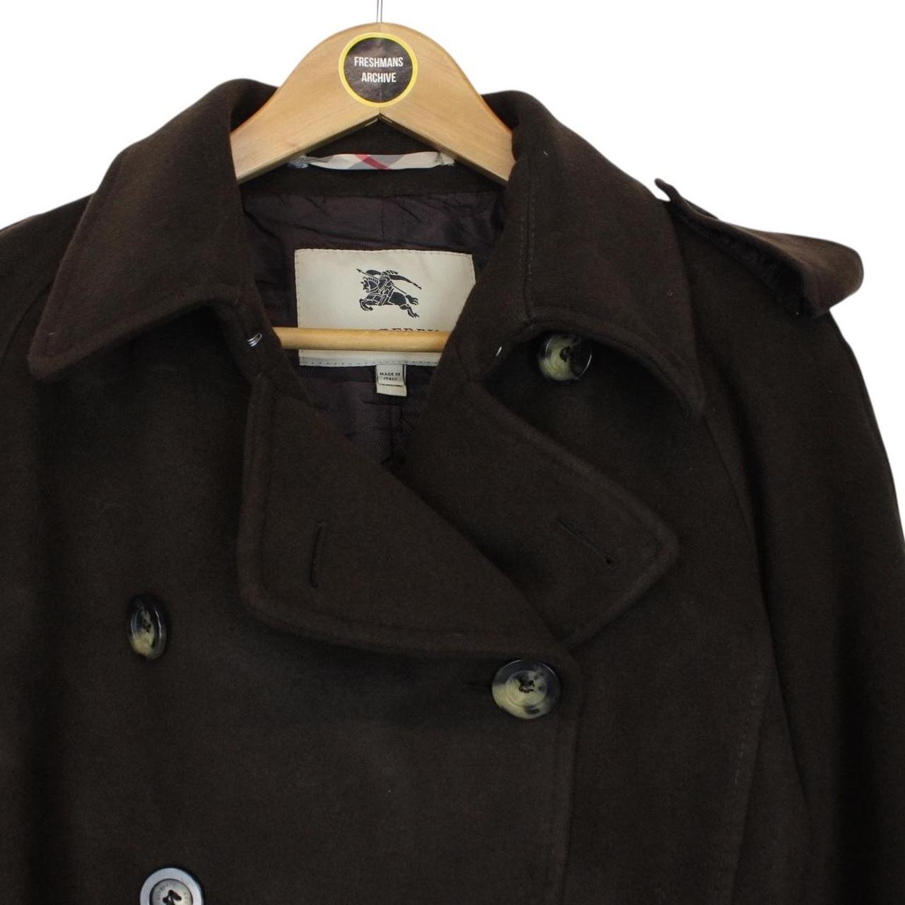 Burberry London Brown Cashmere Wool Double Breasted Belted Trench Coat