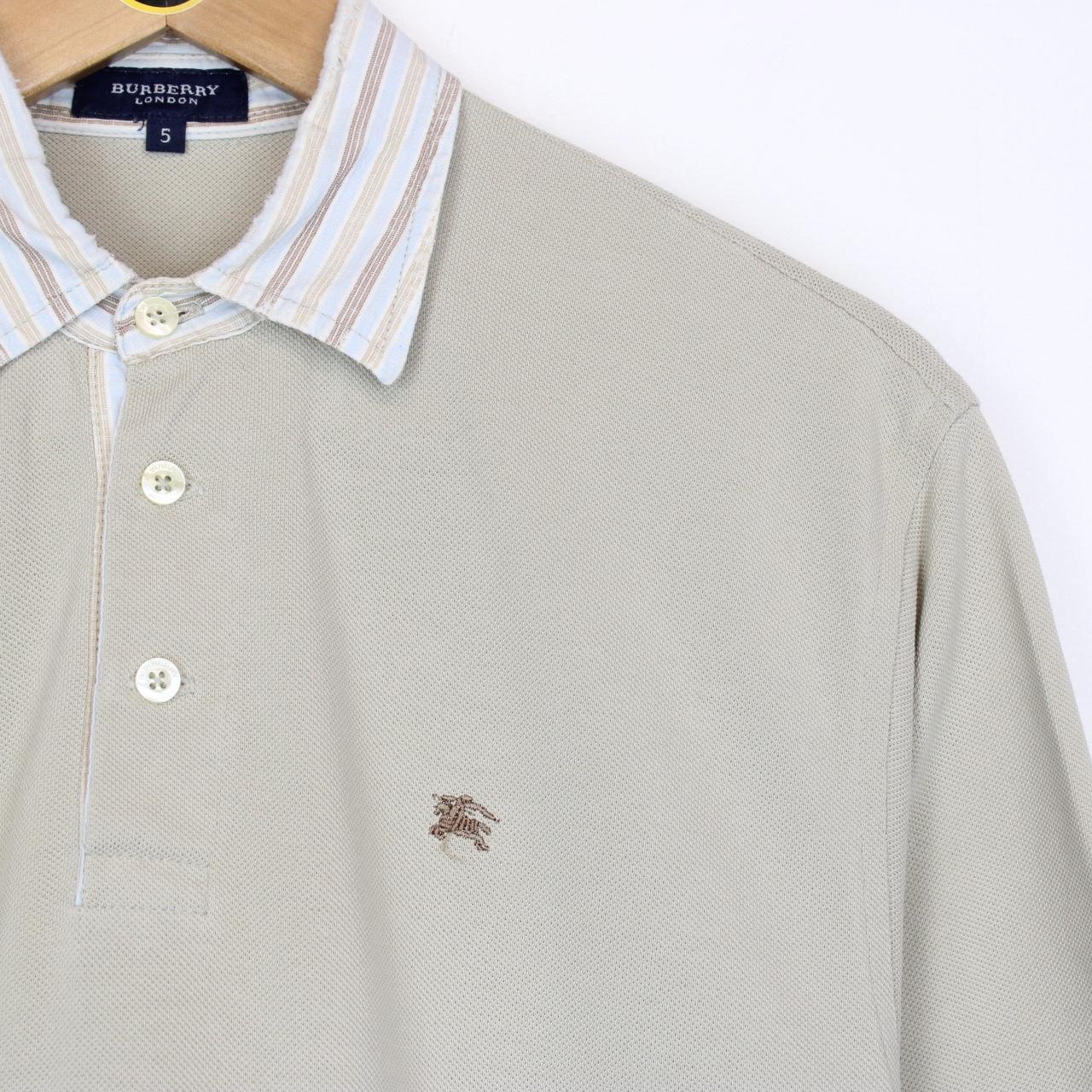 Vintage Burberry London Beige Short Sleeve Cotton Polo Shirt
