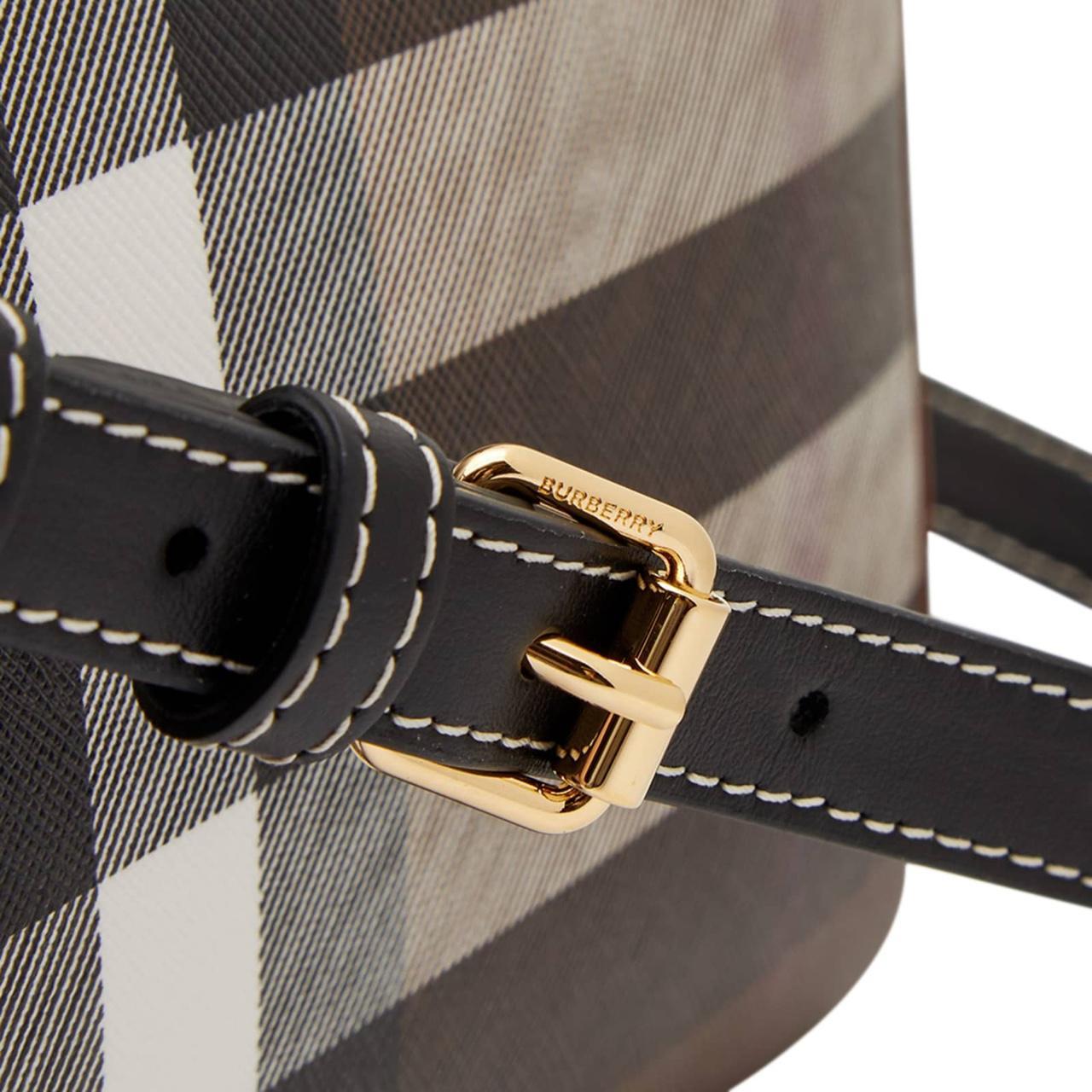 Burberry Dark Birch Brown Medium Nova Check Bowling Bag