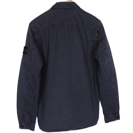 Stone Island AW 2019 Navy Blue Full Zip Cotton Overshirt Jacket