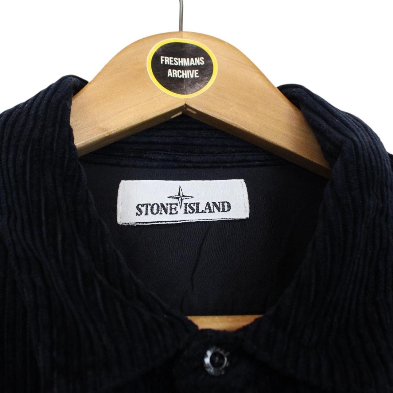 Stone Island AW 2021 Black Long Sleeve Jumbo Corduroy Shirt