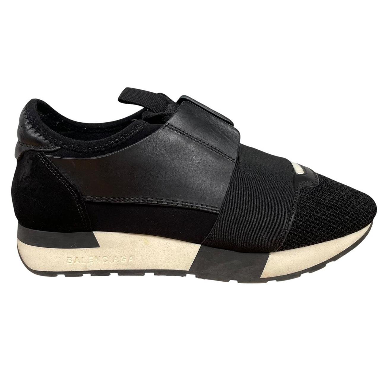 Balenciaga Race Runner Black and Cream Trainers