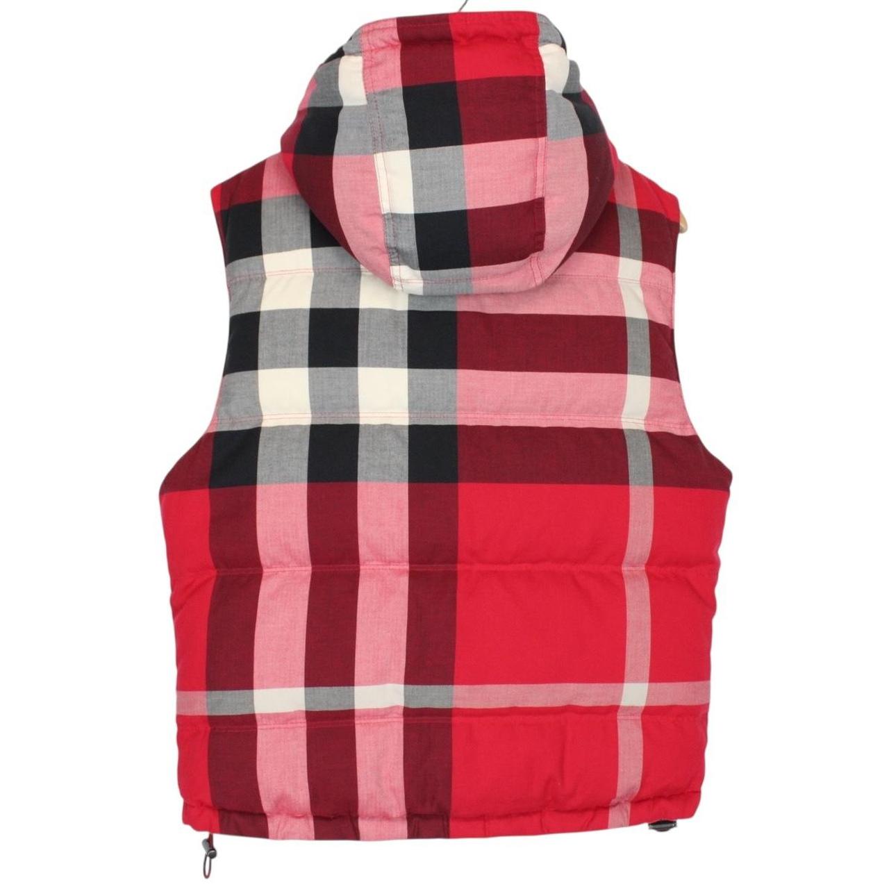 Burberry Brit Red Nova Check Nylon/Cotton Reversible Down Gilet / Bodywarmer