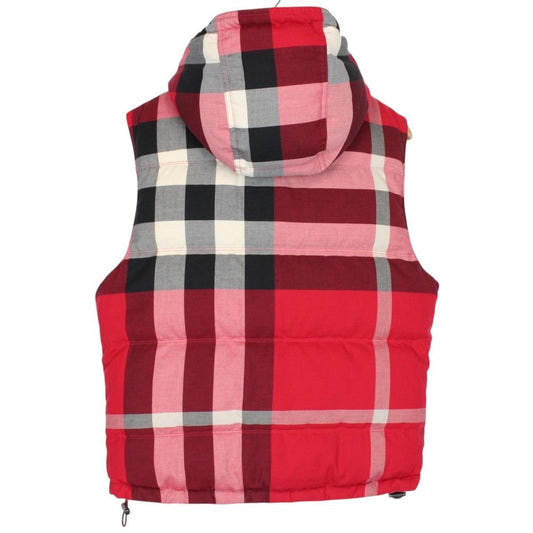 Burberry Brit Red Nova Check Nylon/Cotton Reversible Down Gilet / Bodywarmer