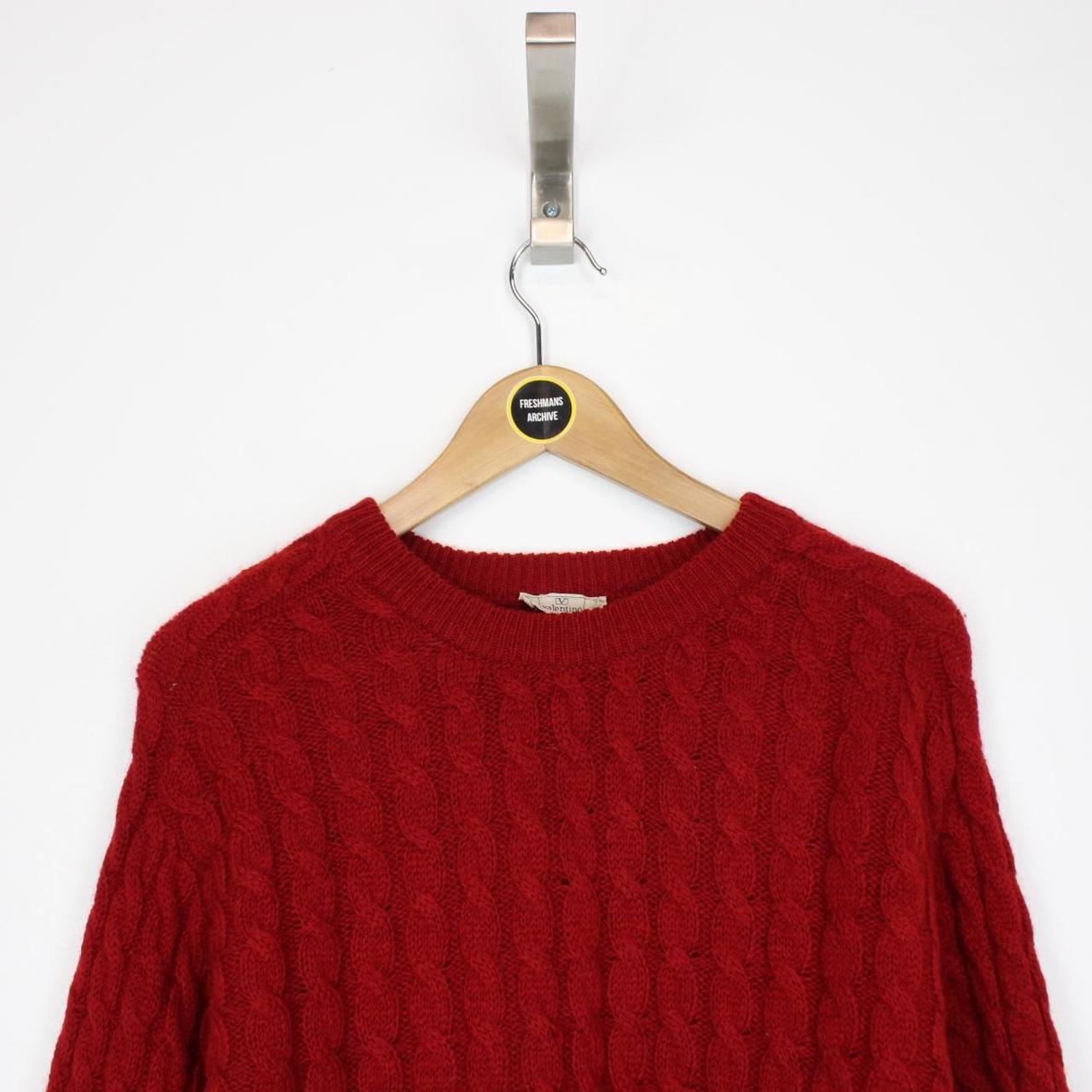 Vintage 90s Valentino Red Wool Knit Jumper