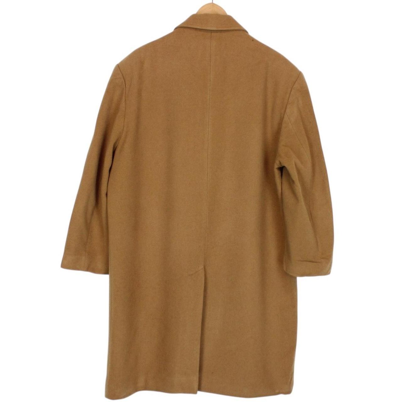 Vintage 80s Burberry Tan Brown Wool Overcoat