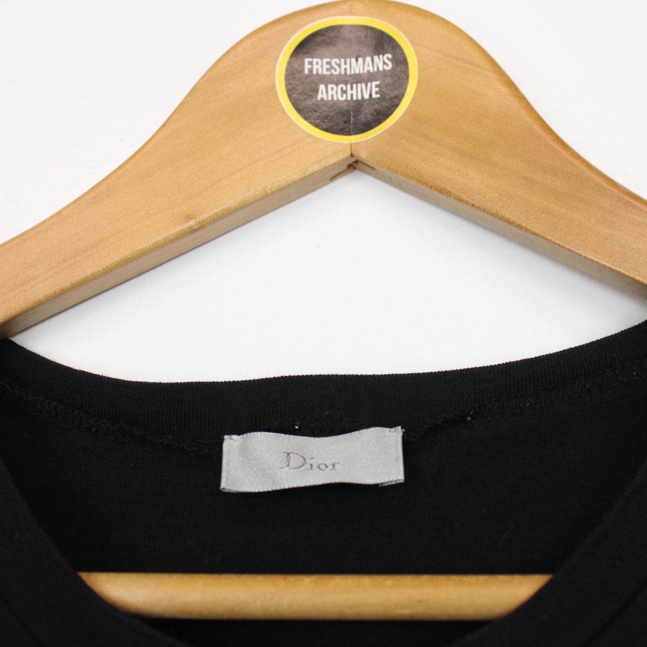 Christian Dior Black Bee Chest Logo Short Sleeve Cotton T-Shirt