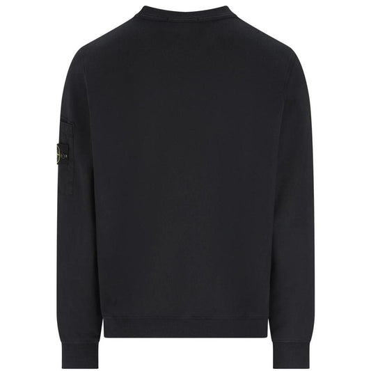Stone Island SS26 Black Cotton Crew Neck Sweatshirt Jumper
