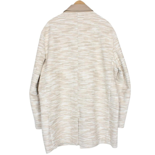 Missoni Beige and Cream Button Up Wool/Viscose Knit Trench Coat