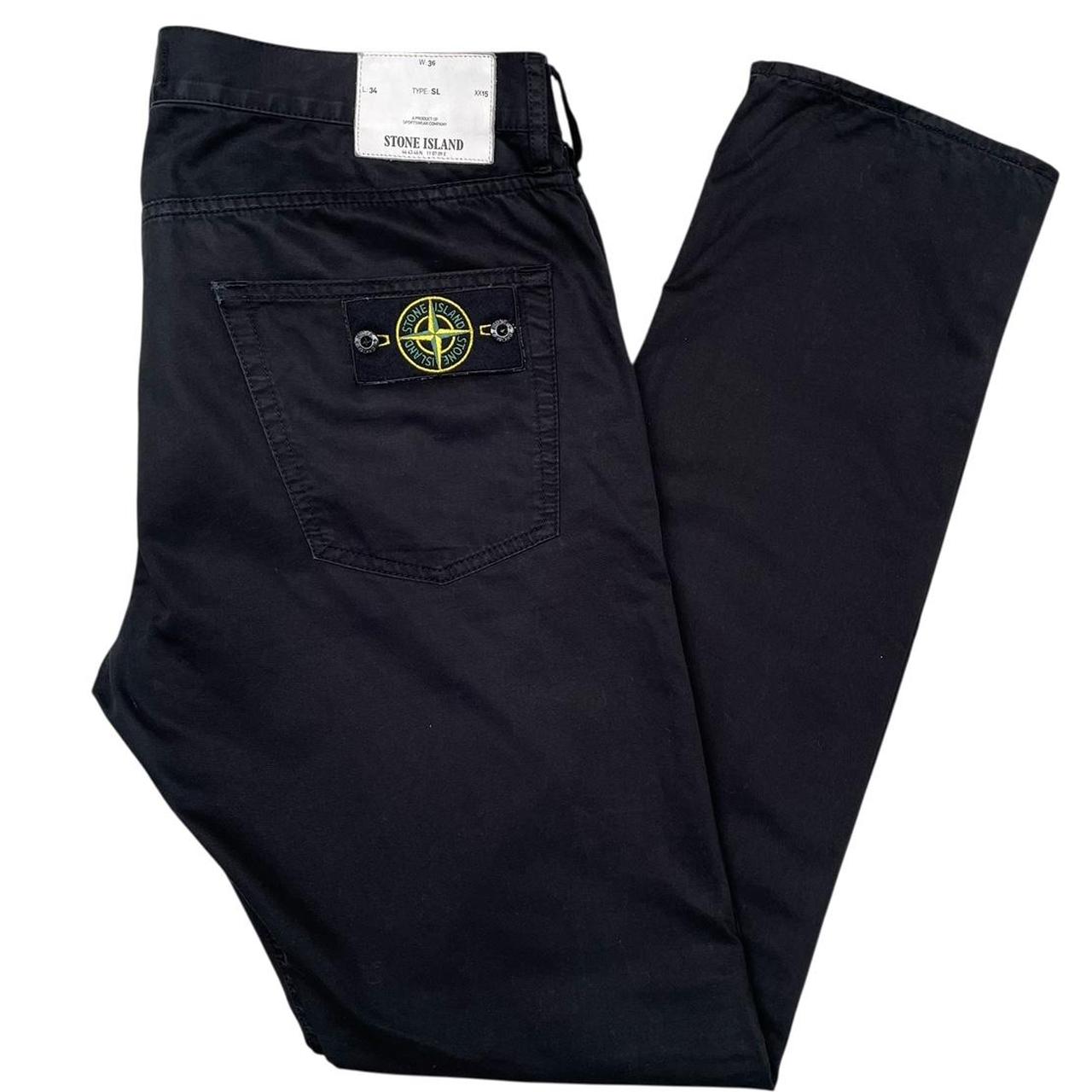 Stone Island AW 2017 Black Slim Fit Cotton Trousers