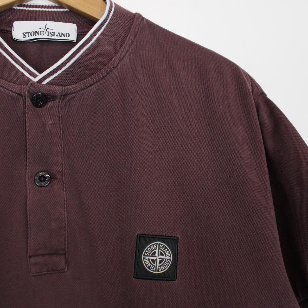 Stone Island SS 2018 Brown Short Sleeve Round Neck Compass Polo Shirt