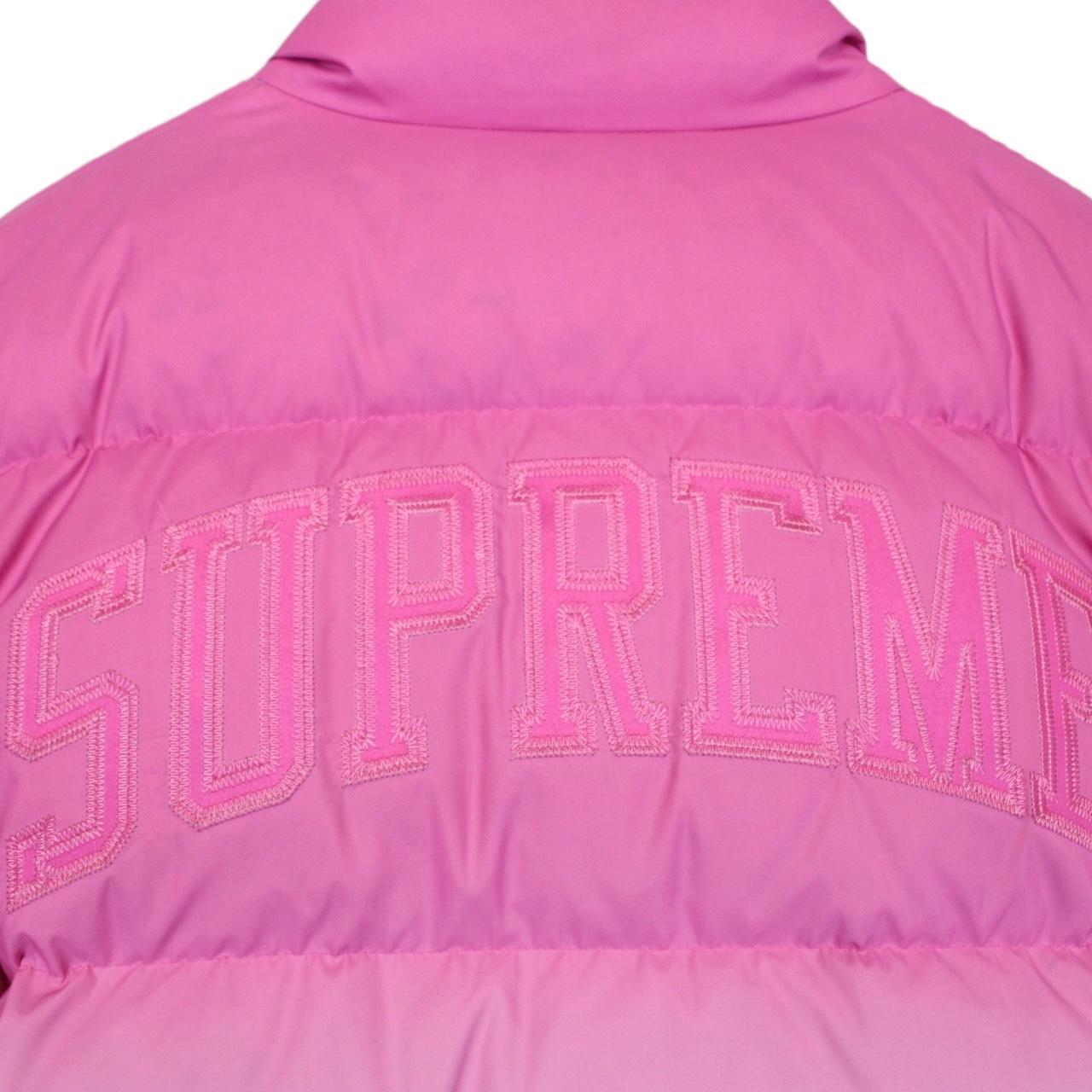 Supreme SS18 Multicoloured Full Zip Logo Gradient Puffer Jacket