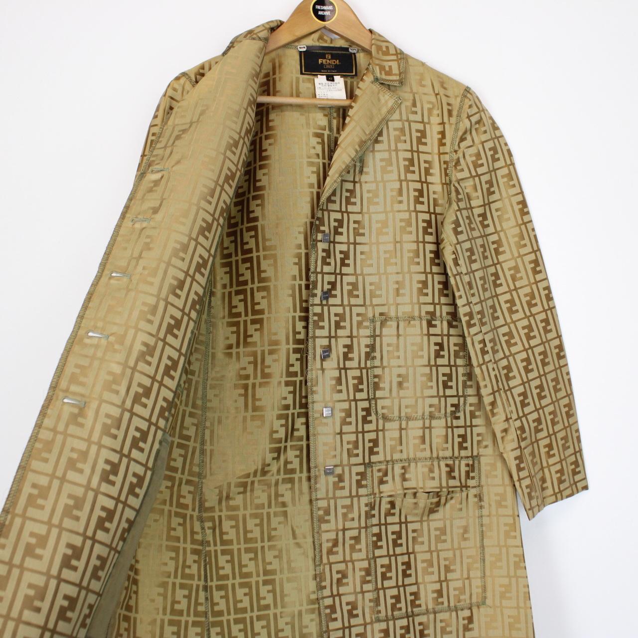 Vintage 90s Fendi Gold Zucca Monogram Nylon Coat