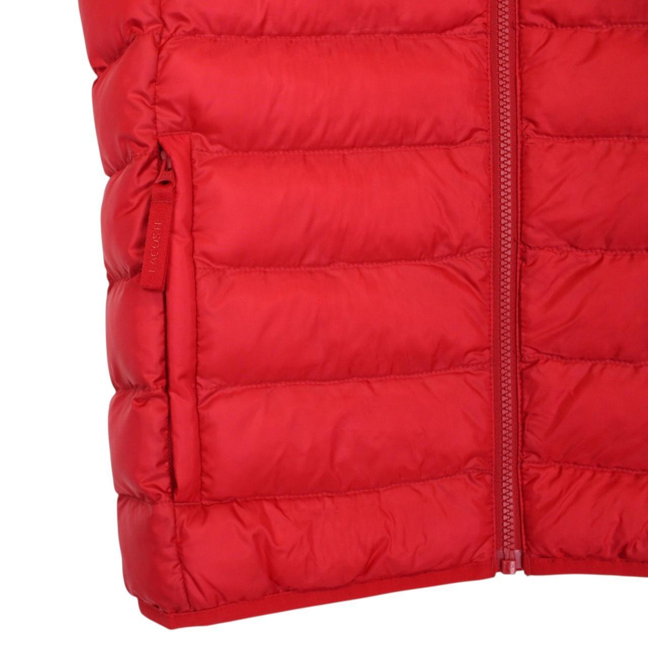 Lacoste Red Full Zip Quilted Gilet / Bodywarmer