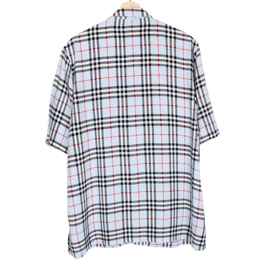 Burberry Light Blue Nova Check Short Sleeve Raymouth Cotton Shirt