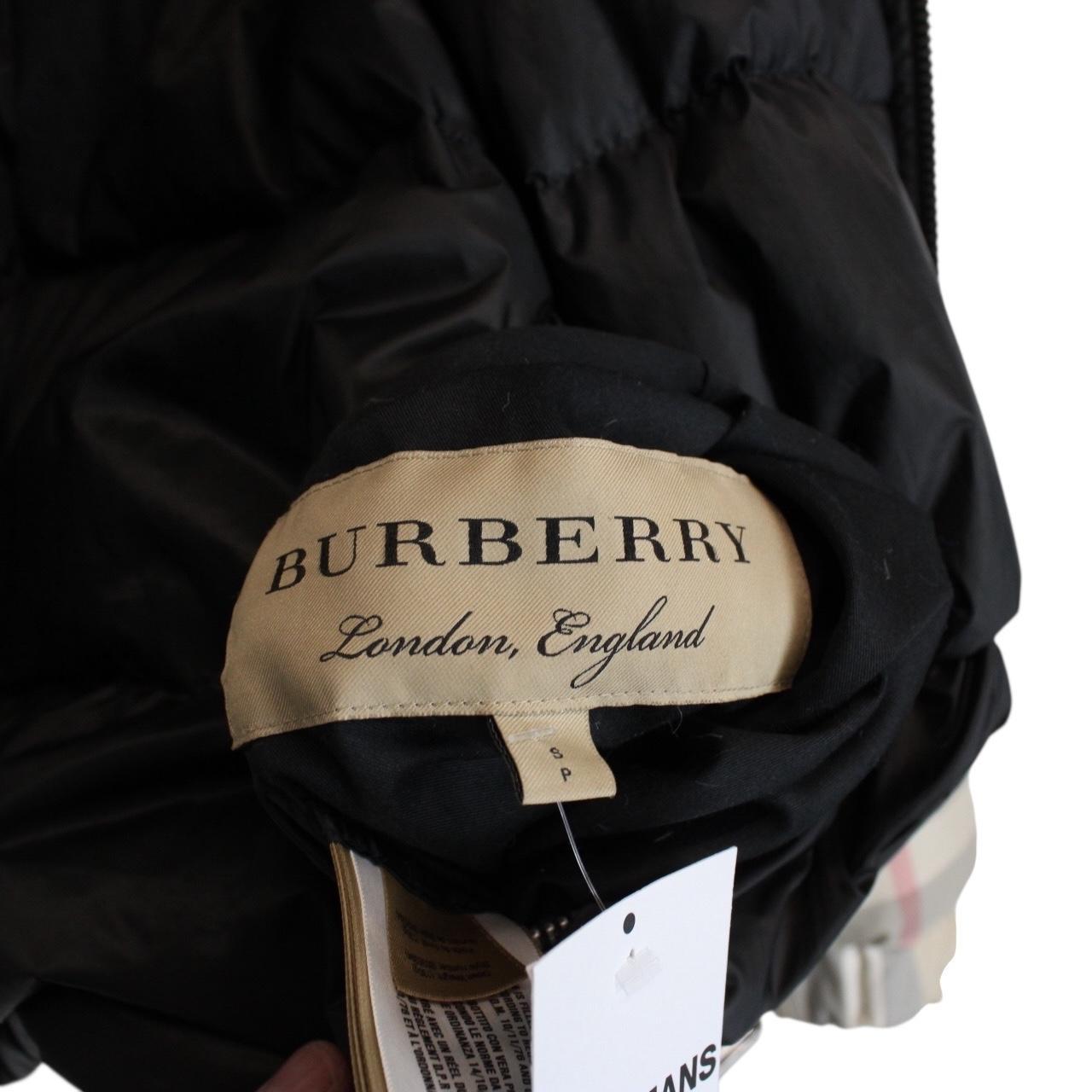 Burberry Beige and Black Nova Check Full Zip Reversible Down Puffer Jacket