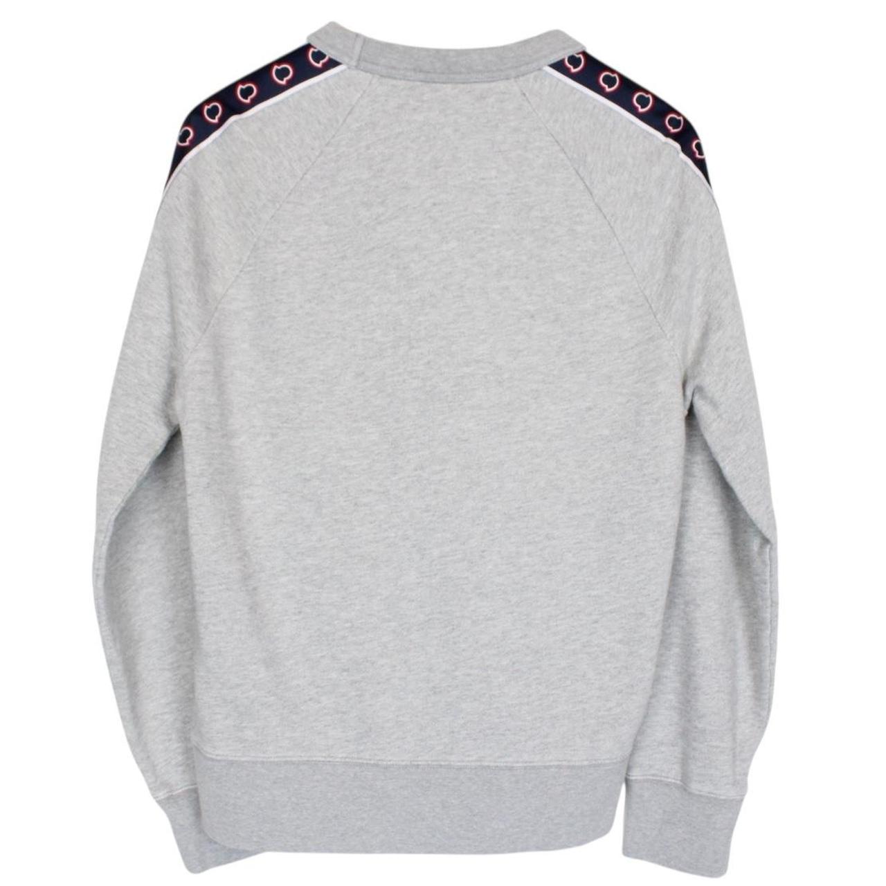 Moncler Grey Cotton Taped Logo Maglia Sweatshirt Jumper