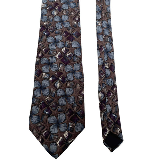 Vintage Christian Dior Multicoloured Floral Print Silk Tie