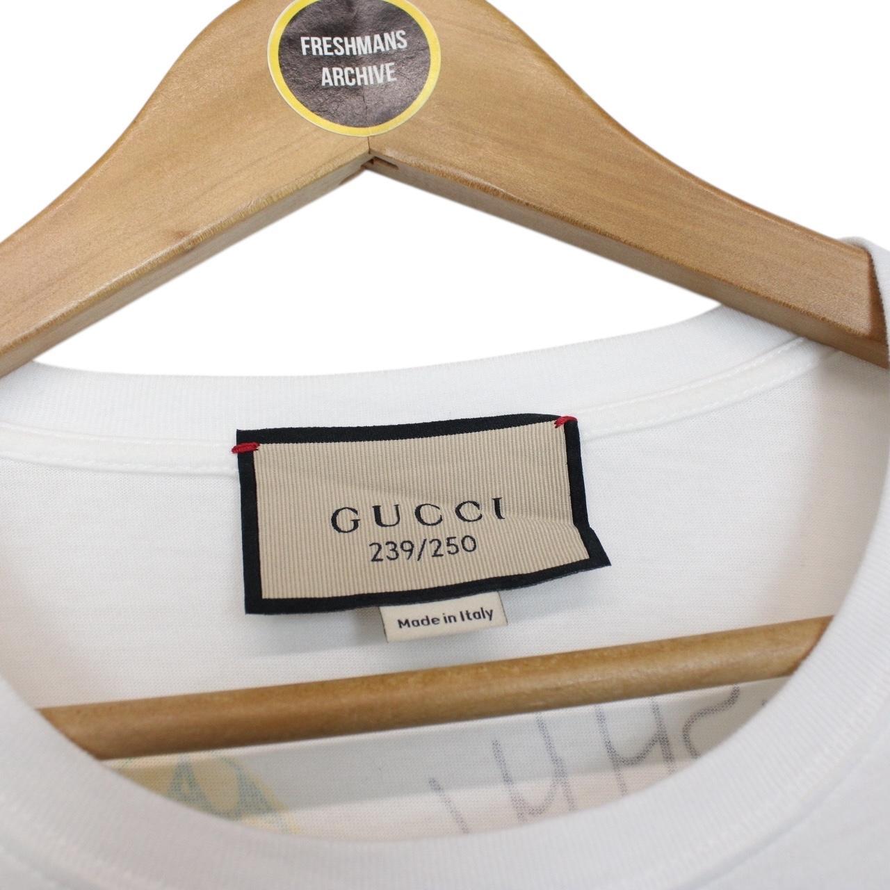 Gucci White Limited Edition Aria Collection Short Sleeve Cotton T-Shirt