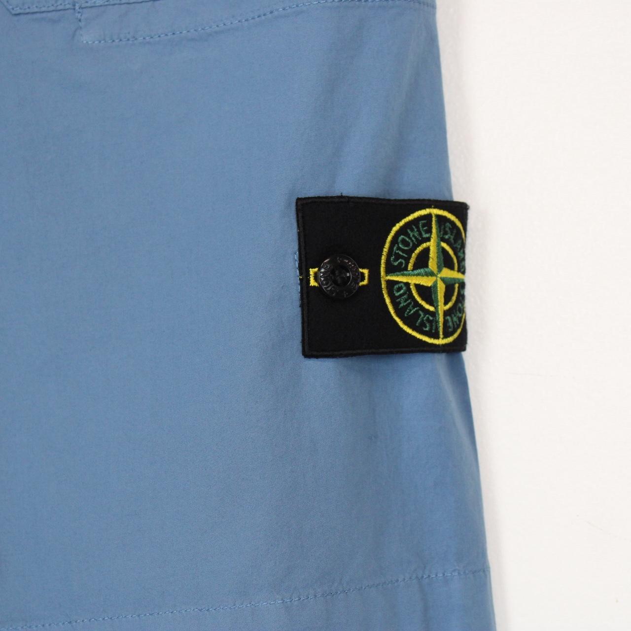 Stone Island SS 2022 Blue Bermuda Cotton Cargo Shorts