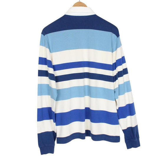 Sandbanks White and Blue Striped Long Sleeve Rugby Shirt