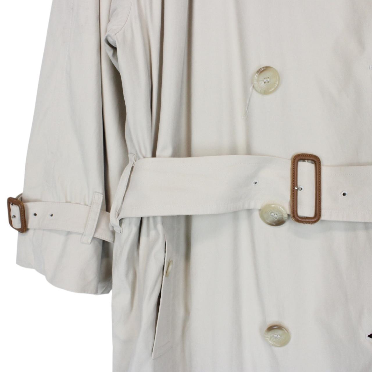 Vintage 90s Burberry Beige Nova Check Double Breasted Belted Trench Coat