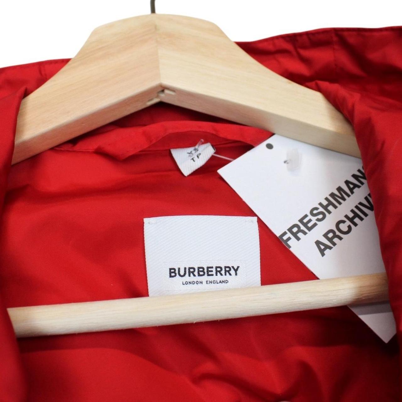 Burberry Red and Black Logo Tape Econyl Full Zip Hooded Jacket