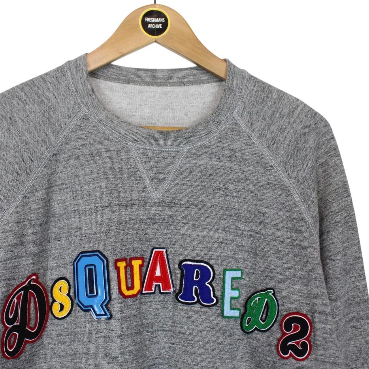 Dsquared2 Grey and Multicoloured Patch Logo Sweatshirt Jumper