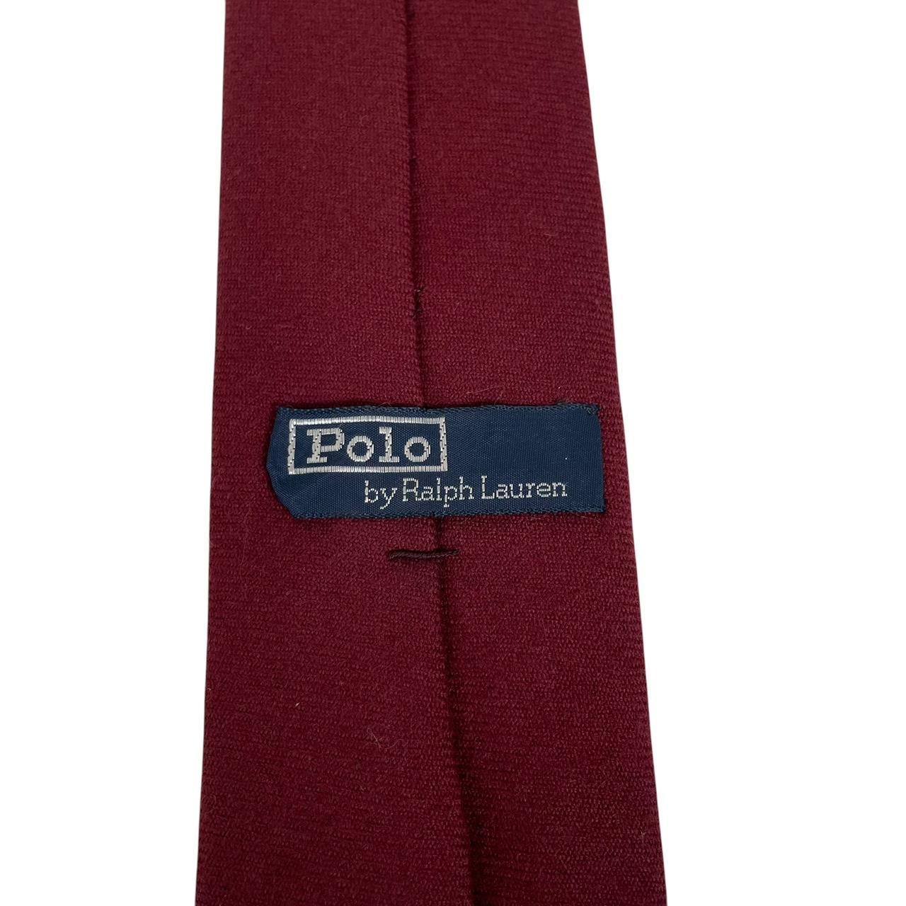 Vintage Polo Ralph Lauren Burgundy Wool Tie