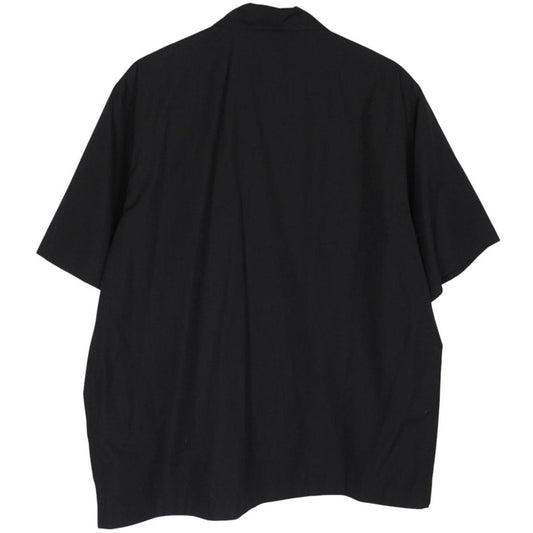 Prada x Raf Simons Signaux Black Graphic Print Short Sleeve Bowling Shirt