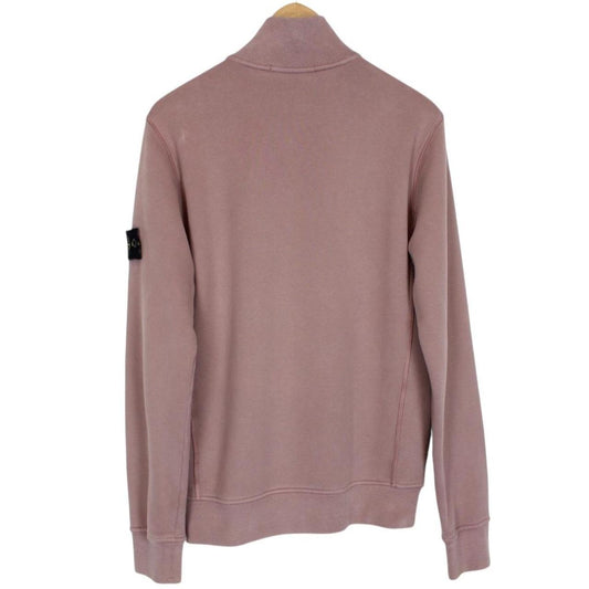 Stone Island AW 2018 Pink 1/4 Zip Cotton Sweatshirt Jumper