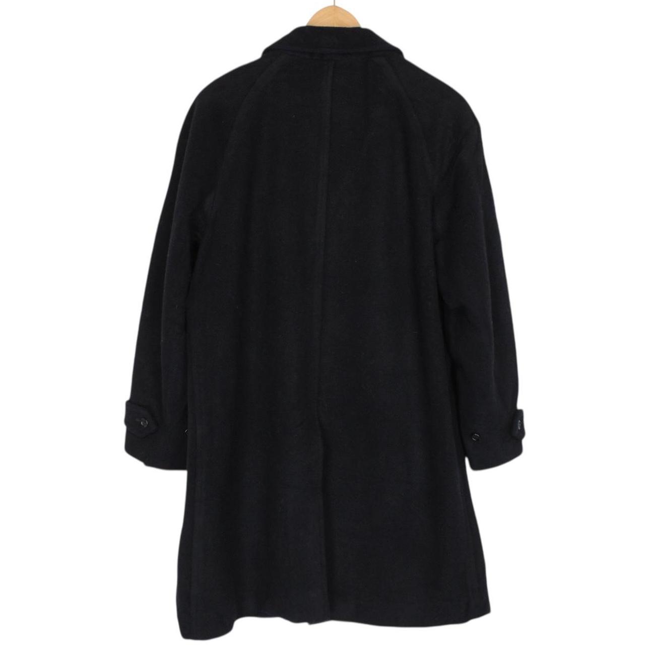 Vintage 90s Burberry Navy Blue Wool/Camelhair Overcoat