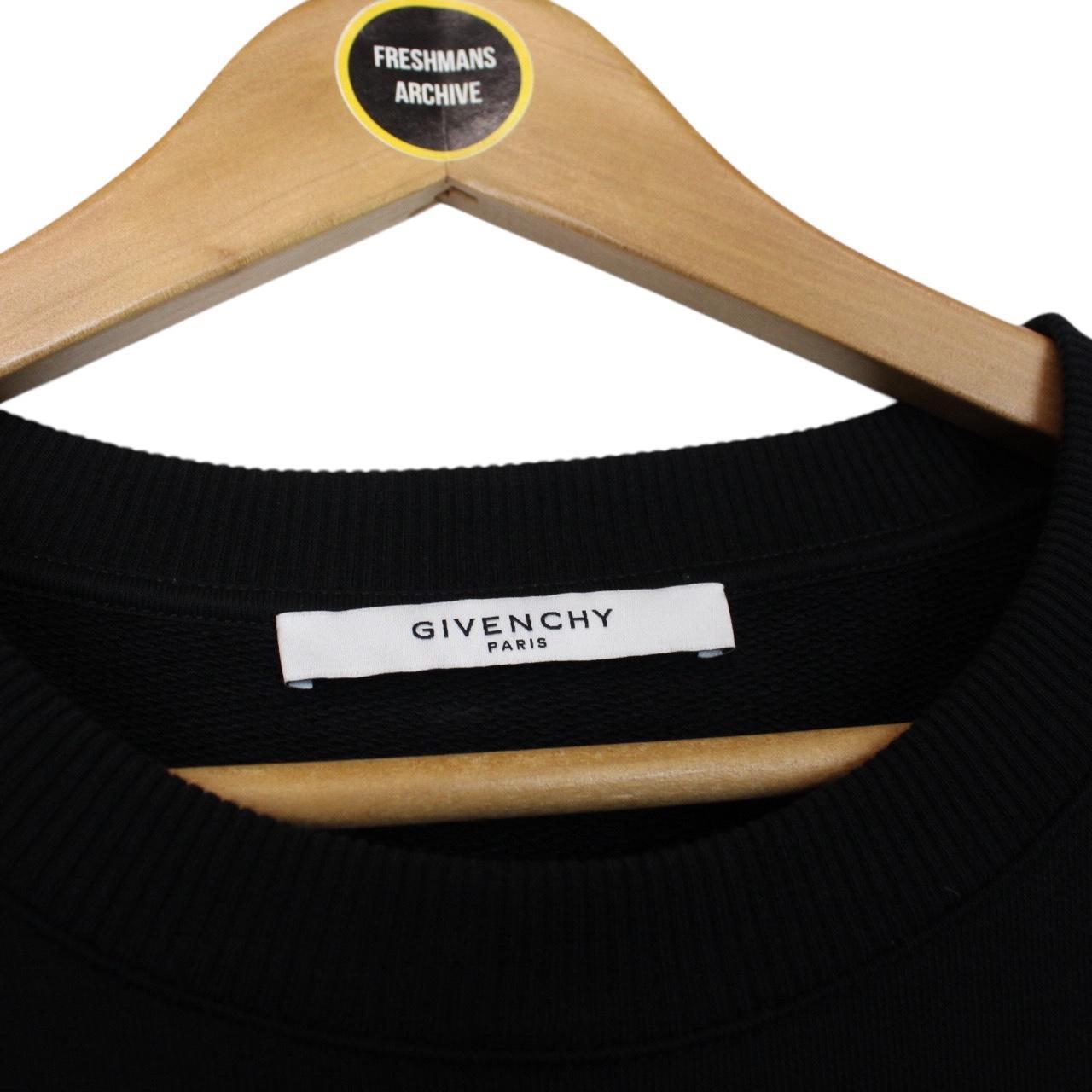Givenchy Paris Black Embroidered Logo Cotton Sweatshirt Jumper