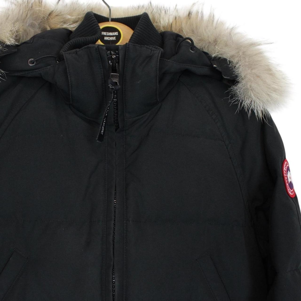 Canada Goose Black Savona Bomber Down Jacket with Fur Trim