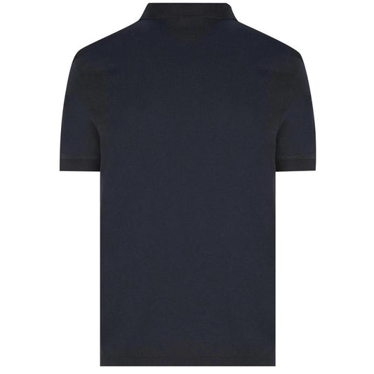 Stone Island Navy Blue Short Sleeve Slim Fit Organic Cotton Polo Shirt