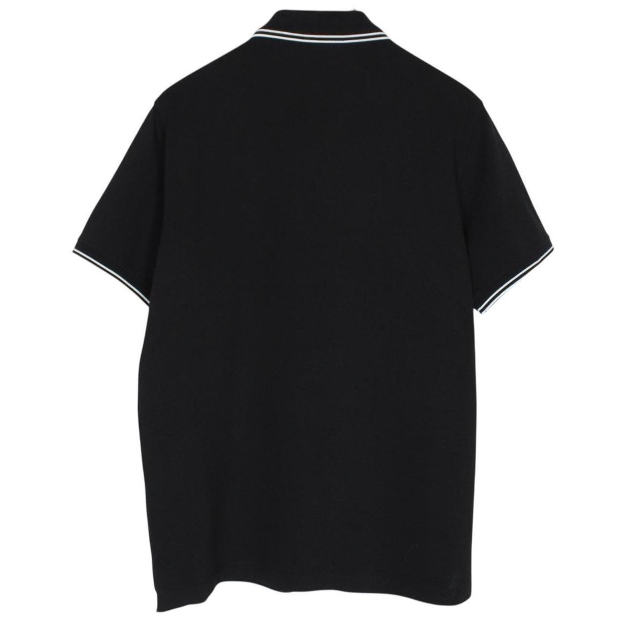 Stone Island Black and White Short Sleeve Compass Cotton Polo Shirt