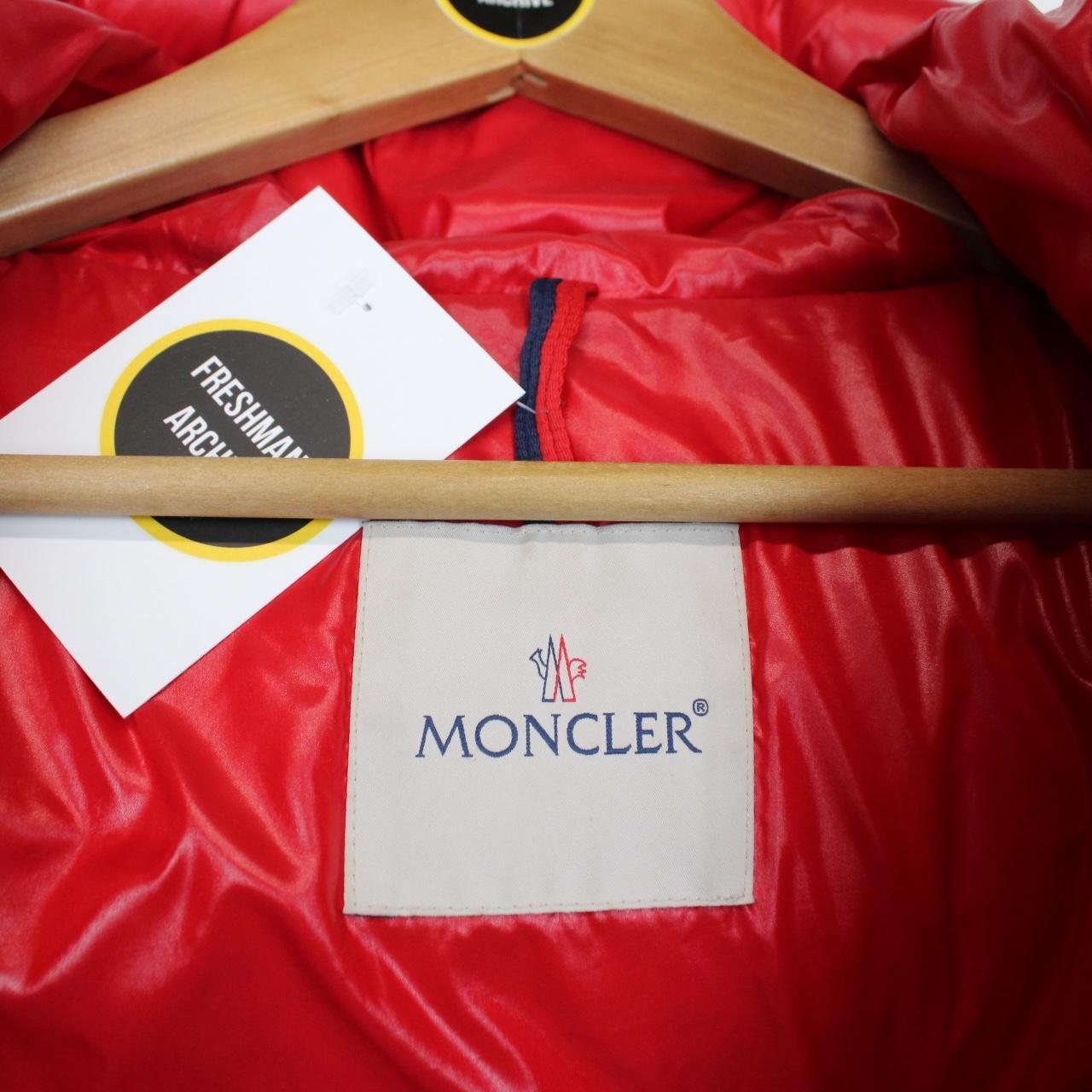 Moncler Ecrins Red Full Zip Hooded Down Jacket
