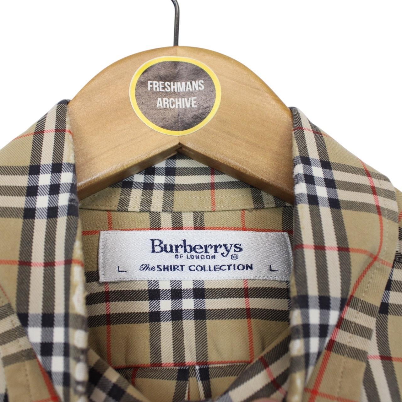 Vintage 90s Burberry Tan Brown Nova Check Long Sleeve Shirt