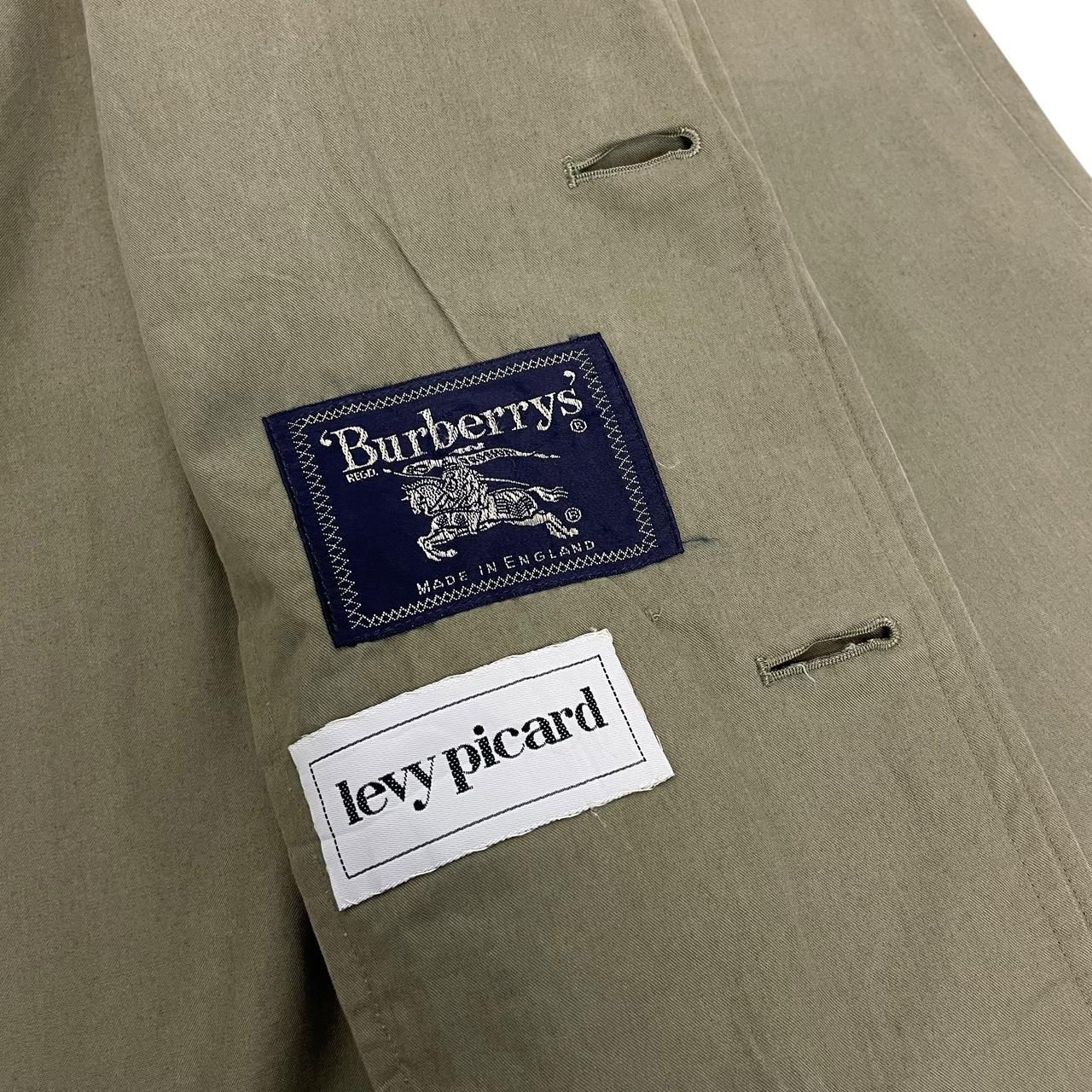 Vintage 90s Burberry Khaki Green Single Breasted Coat